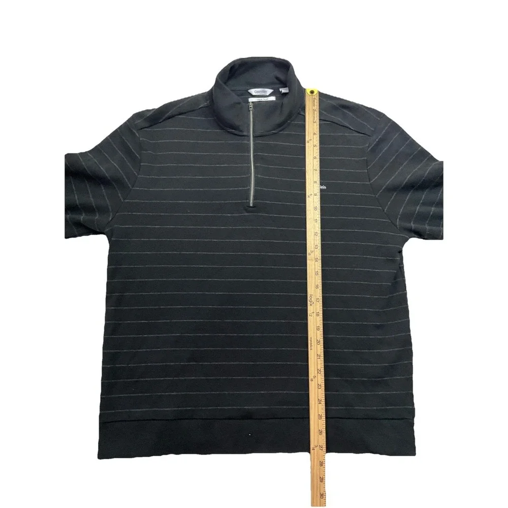 Calvin Klein Men's Black Long Sleeve Quarter Zip Pullover Sweater Size XL‎